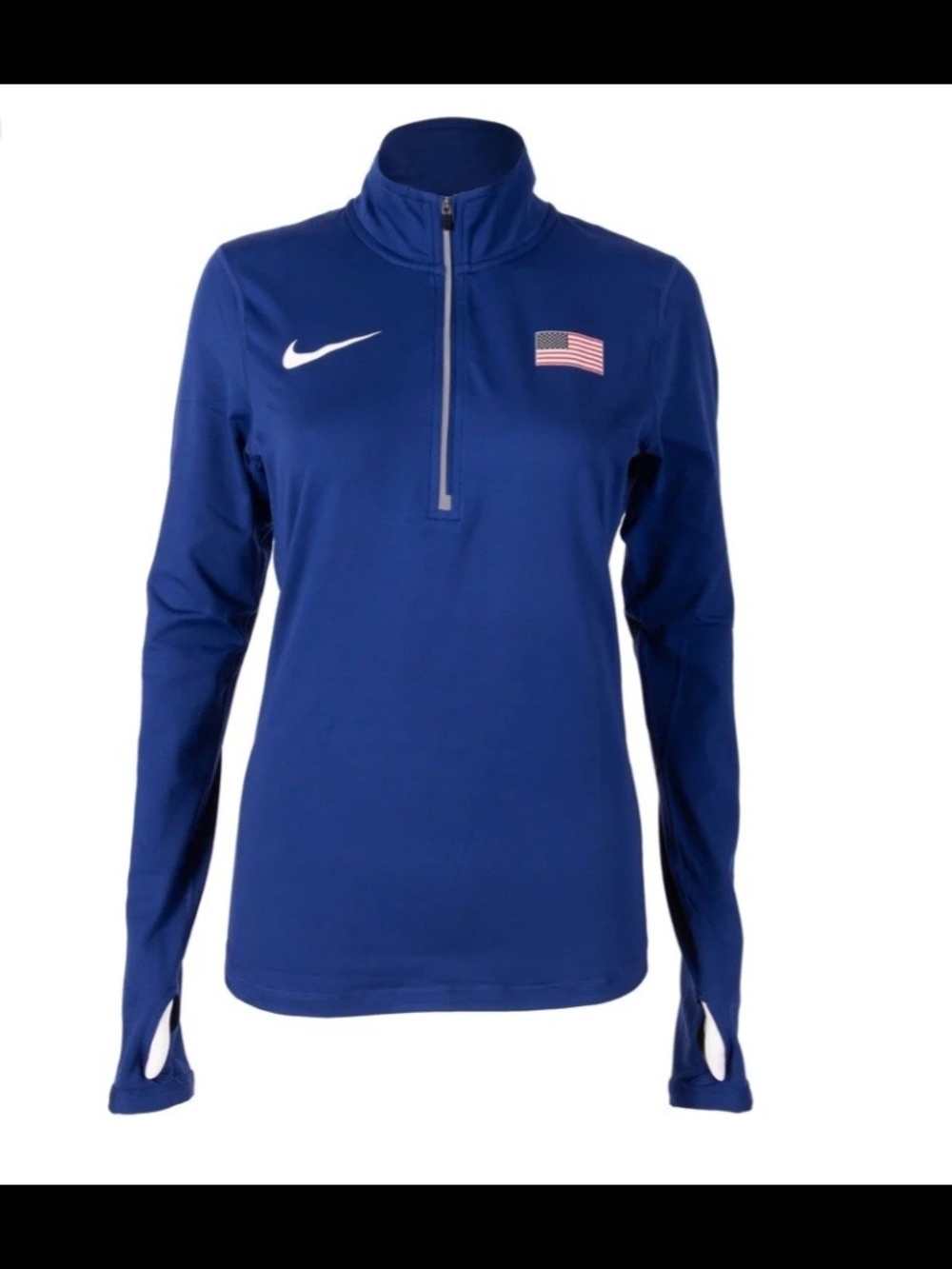 Nike Running Dri Fit 1/4 Zip Long Sleeve USA Shirt Women's Size Small B4